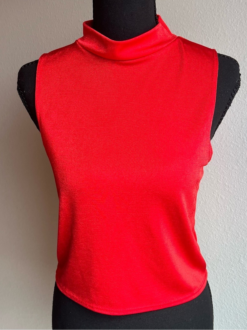 Olivia Rae Sleeveless Mock Neck Tank - Red Stretchy Layering